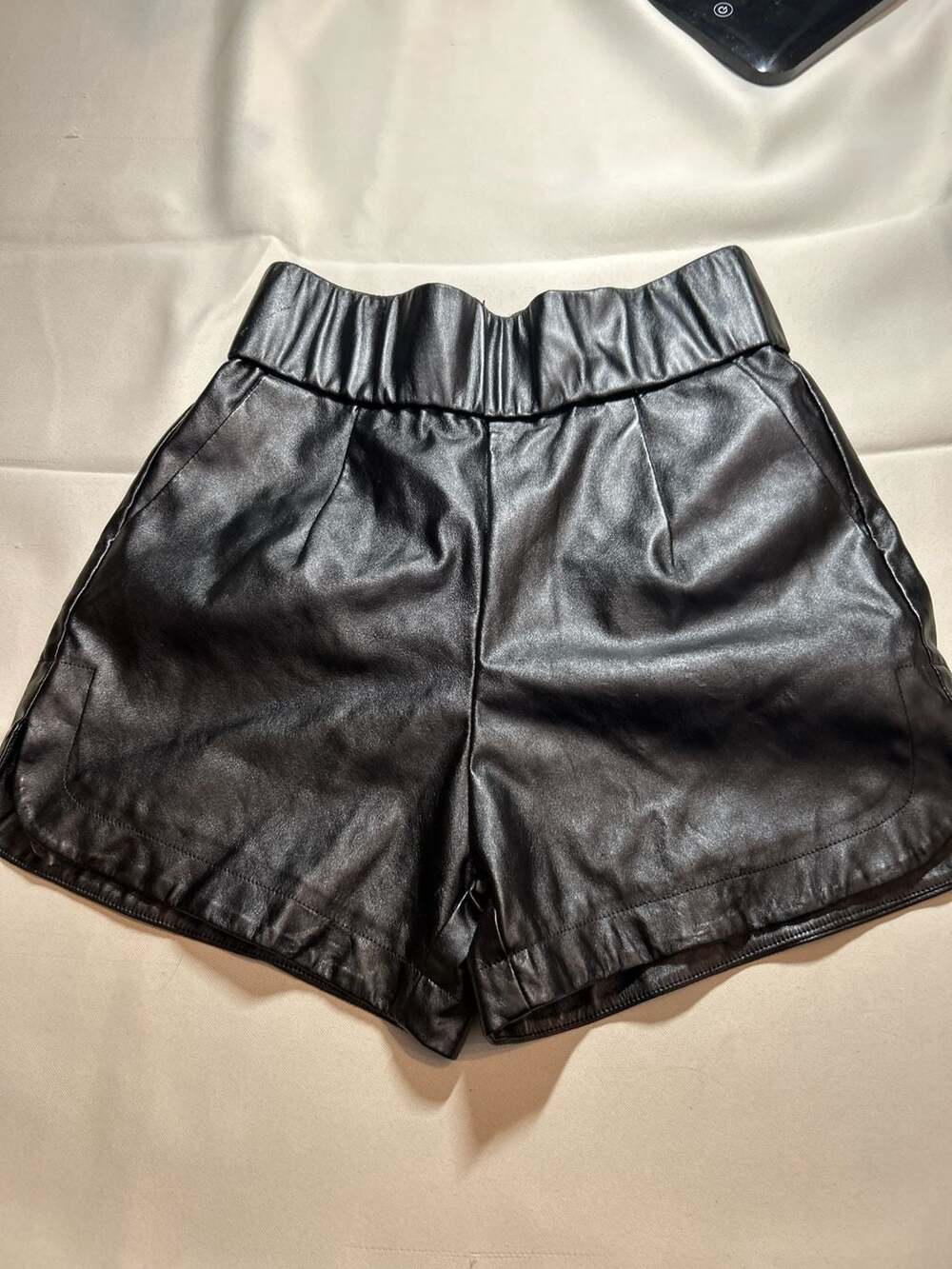 AMMO Black Faux Leather High Waisted Shorts Size XS